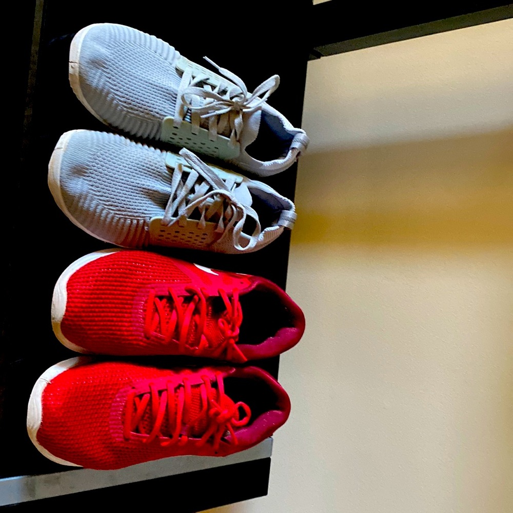 Shoes  red Nike and silver light as seen in the photos